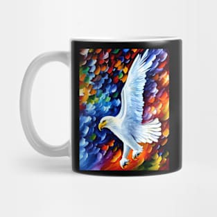 Beautiful White Eagle in Flight Painting Mug